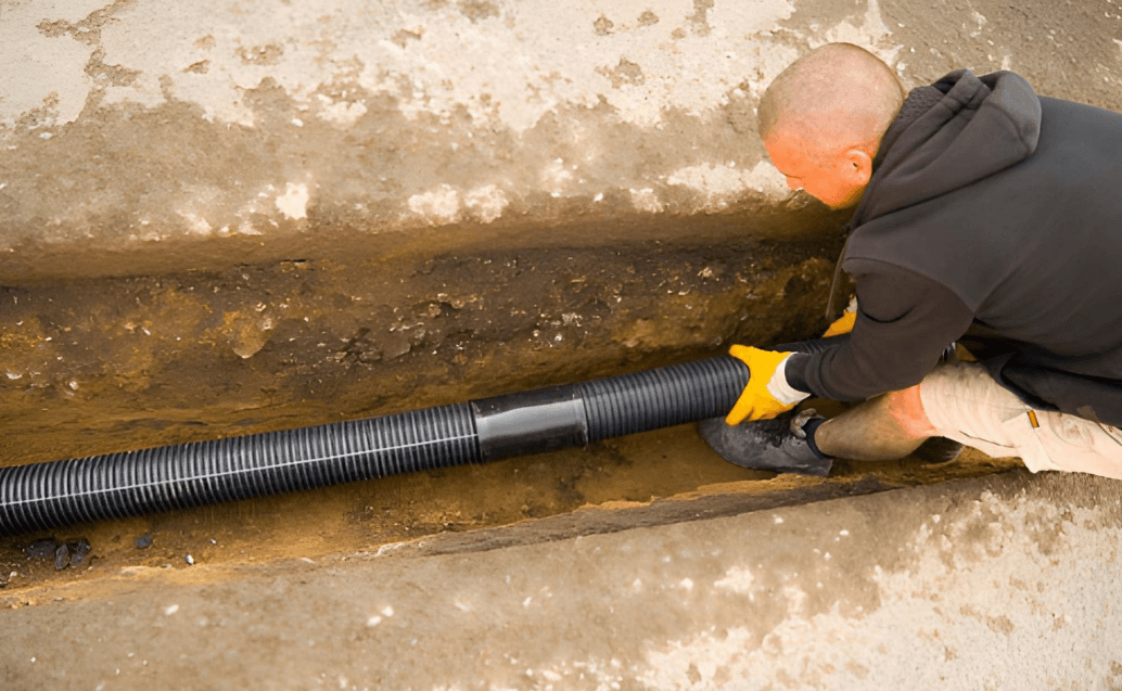 A professional technician installing a protective resin Drain Lining to repair a cracked underground pipe in Camden.